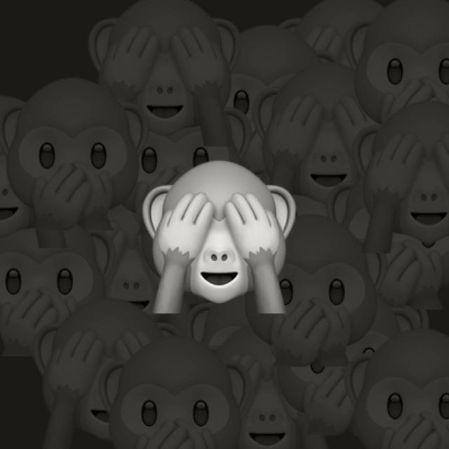 Emoji monkey with hands over eyes, and then more with hands covering eyes or mouth